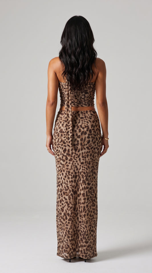 Leopard Ruched Maxi